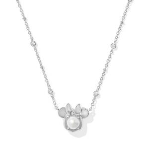 Disney / Kendra Scott Silver Minnie Mouse Novelty Short Pearl Pendant Necklace
